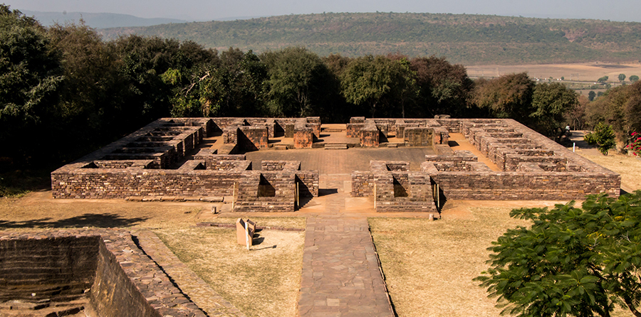 Historical Structure adjoining Great Sanchi Stupa where monks use to meditate.